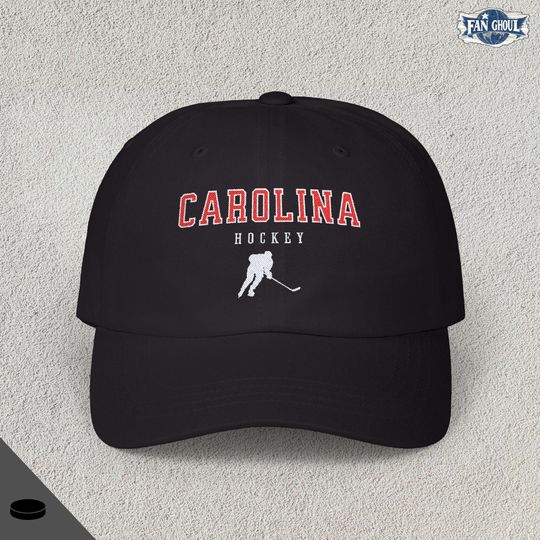 Carolina Hockey Embroidered Classic Dad Cap - Sports Fan Apparel, Retro Baseball Hat, Vintage Cap, Hockey Team, Hockey Lover Gift, Hurricane