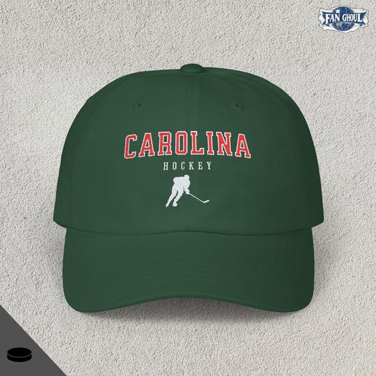 Carolina Hockey Embroidered Classic Dad Cap - Sports Fan Apparel, Retro Baseball Hat, Vintage Cap, Hockey Team, Hockey Lover Gift, Hurricane