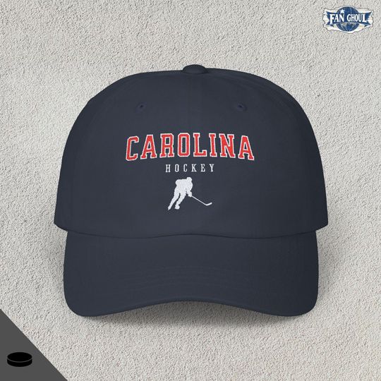 Carolina Hockey Embroidered Classic Dad Cap - Sports Fan Apparel, Retro Baseball Hat, Vintage Cap, Hockey Team, Hockey Lover Gift, Hurricane