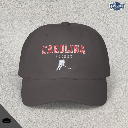 Carolina Hockey Embroidered Classic Dad Cap - Sports Fan Apparel, Retro Baseball Hat, Vintage Cap, Hockey Team, Hockey Lover Gift, Hurricane