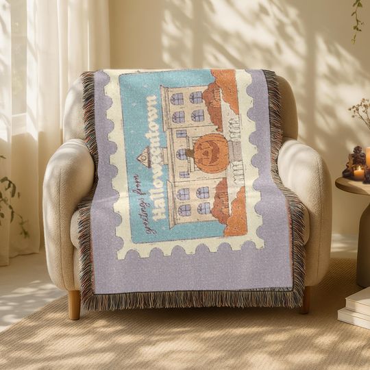 Disney HalloweenTown Woven Blanket, Spooky Fall Decor