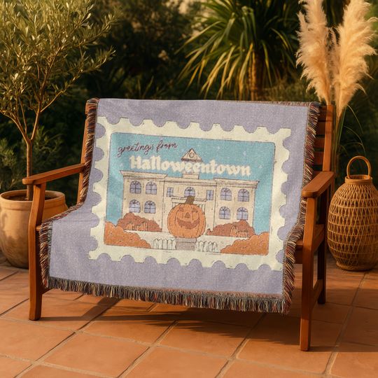 Disney HalloweenTown Woven Blanket, Spooky Fall Decor