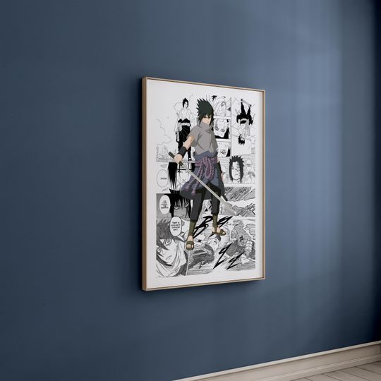 Manga Poster - Sasuke Uchiha - Curated Manga Panels - Digital Print