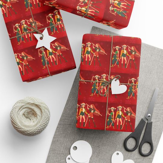K-pop demon hunters wrapping paper Christmas anime gift wrap, kids holiday present decor, festive wrapping sheets, unique paper roll