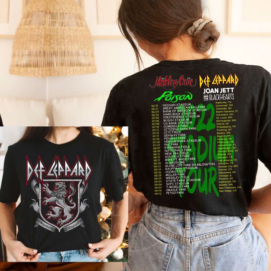 Def Leppard Rock Band World Tour 2022 Shirt - Def Leppard 45th Anniversary 1977-2022 - The Stadium Tour 2022 Shirt