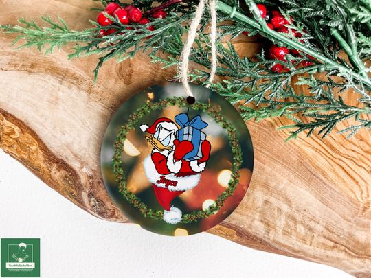 Personalized Donald Duck Ornament, Disney Christmas Ornament, Disney Character Ornament