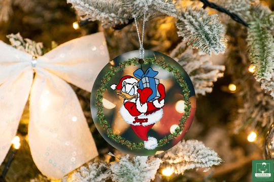 Personalized Donald Duck Ornament, Disney Christmas Ornament, Disney Character Ornament