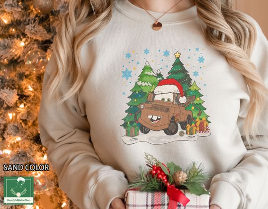 Retro Disney Car Tow Mater Sweatshirt, Vintage Disney Car Xmas Sweatshirt