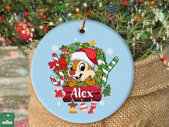 Personalized Disney Dale Ornament, Chip and Dale Ornament, Disney Christmas Decor