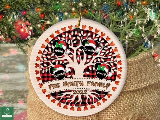 Personalized Disney Family Name Ornament, Tree of Life Ornament, Disney Christmas Ornament 2022