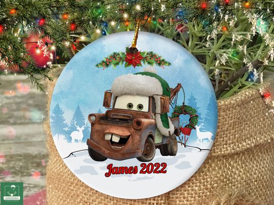 Tow Mater Christmas Ornament Personalized, Disney Car Christmas Ornament