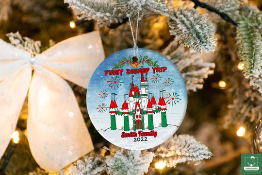 First Disney Trip Ornament, Family 1st Christmas Trip Ornament