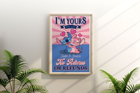 Personalized Stitch and Angel Poster