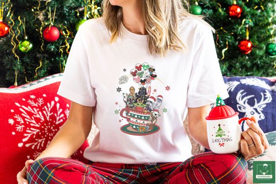 Retro Disney Star Wars Christmas Sweatshirt, Disney Teacup Sweatshirt