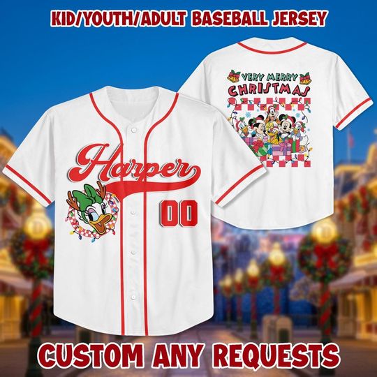 Personalized Mickey and Friends Christmas Jersey: Disney Birthday Shirt