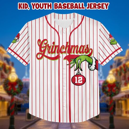 Personalized Grin Baseball Jersey: Christmas Birthday Gift