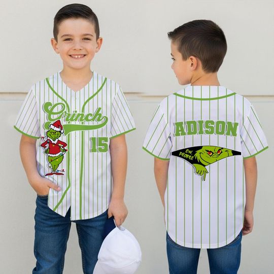 Custom funny character Christmas Jersey: Personalized Grin Tee