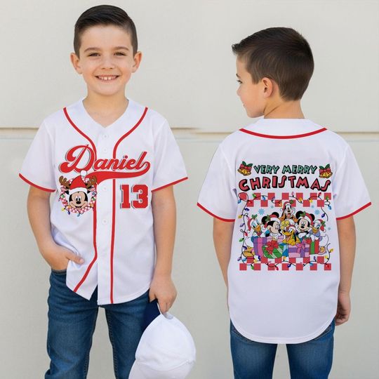 Personalized Mickey and Friends Christmas Jersey: Disney Birthday Shirt
