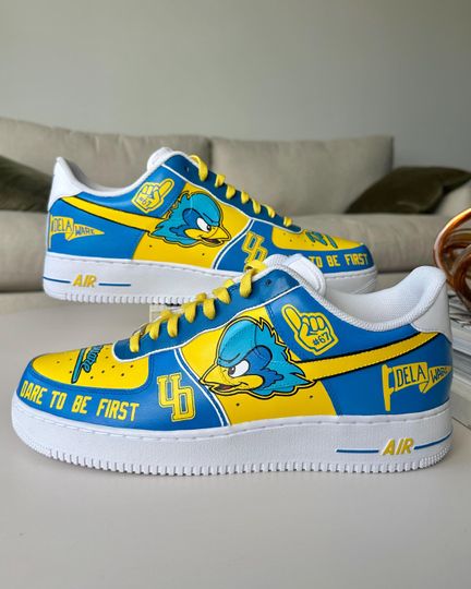 University of Delaware Low Top Sneakers with Hand-Painted College Team Design