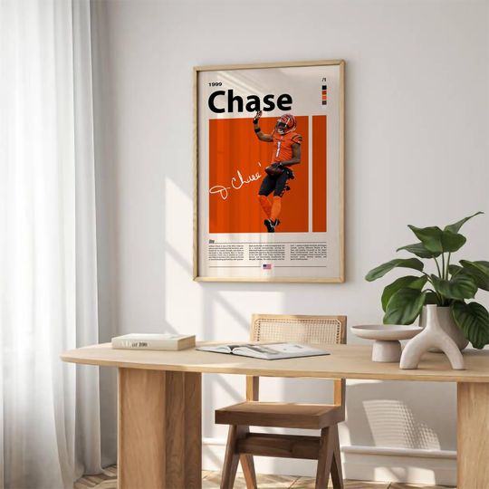 JaMarr Chase Wall Art Bengals Football Poster