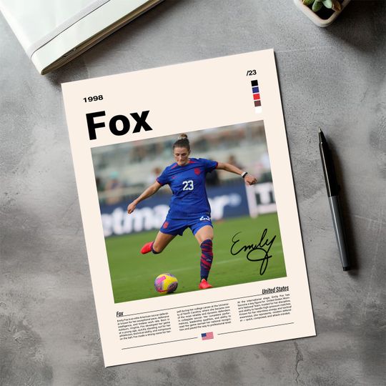 Emily Fox USWNT Soccer Wall Art Poster