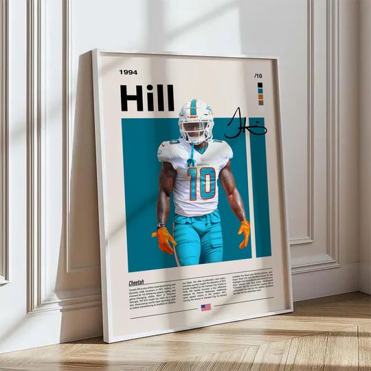 Tyreek Hill Dolphins Football Poster