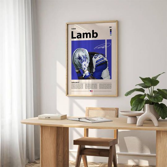 CeeDee Lamb Cowboys Football Wall Art Poster