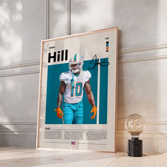 Tyreek Hill Dolphins Football Poster