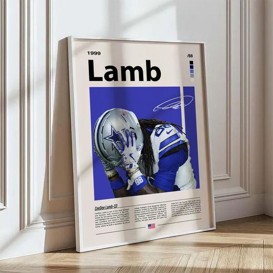 CeeDee Lamb Cowboys Football Wall Art Poster