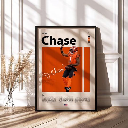 JaMarr Chase Wall Art Bengals Football Poster