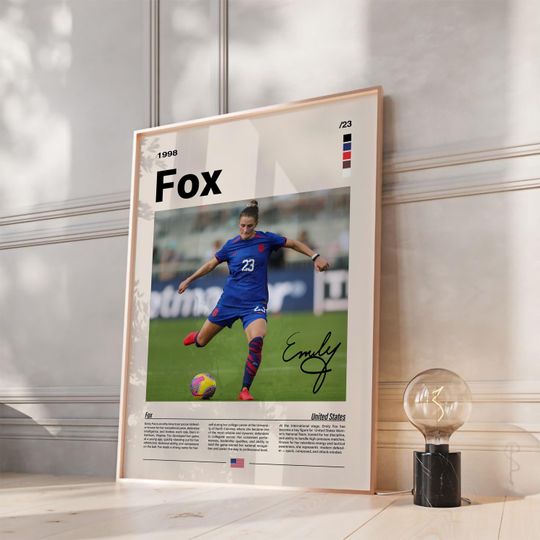 Emily Fox USWNT Soccer Wall Art Poster
