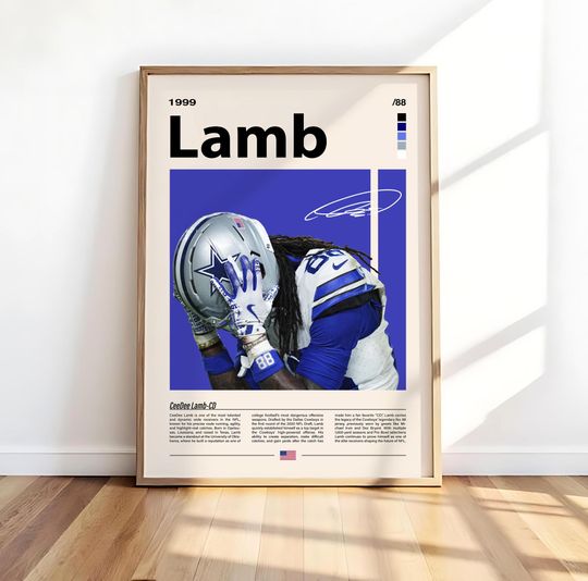 CeeDee Lamb Cowboys Football Wall Art Poster