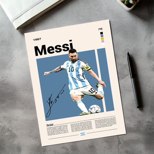 Messi Quote Poster Motivational Wall Art