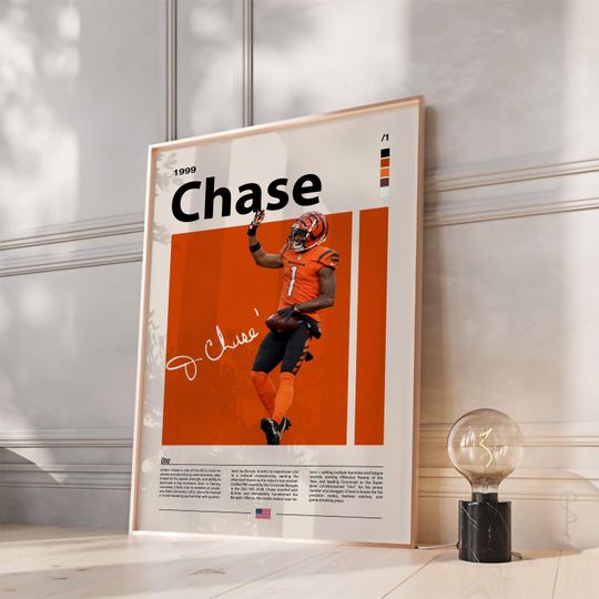 JaMarr Chase Wall Art Bengals Football Poster