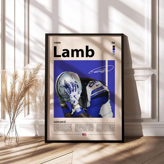 CeeDee Lamb Cowboys Football Wall Art Poster
