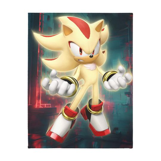 Shadow and Super Shadow Velveteen Blanket: Gamer Gift