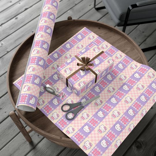 Gift Wrap Paper, Hello Kitty Wrapping Paper for Birthdays, Baby Showers, Holidays