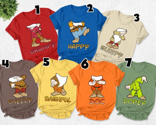Seven Dwarfs Shirts, Seven Dwarfs, Disney Group Shirts, Snow White, Disney Family Shirts