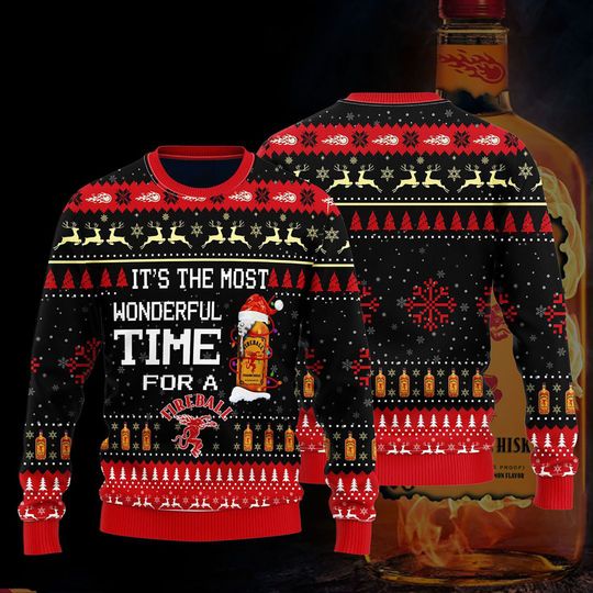 3D Most Wonderful Time For A Fireball Christmas 3D Sweater