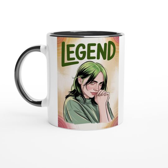 Billie Eilish Mug Celebrity Signature Glossy Ceramic Coffee Cup
