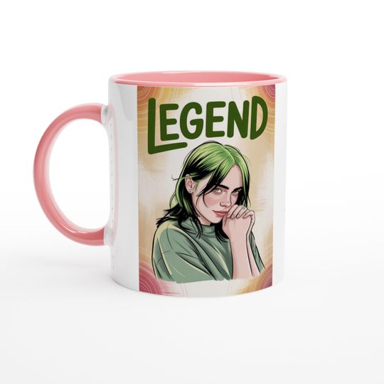 Billie Eilish Mug Celebrity Signature Glossy Ceramic Coffee Cup