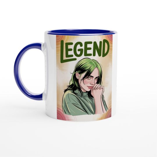 Billie Eilish Mug Celebrity Signature Glossy Ceramic Coffee Cup