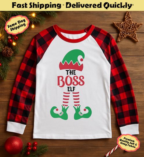 Funny Elf Family Christmas Pajamas | Custom Role Matching Xmas PJs Set