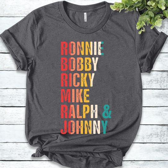 Ronnie, Bobby, Ricky, Mike, Ralph, Johnny, New Edition Rhinestone Tshirt