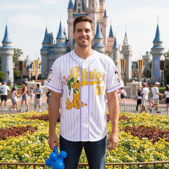 Personalized Pluto Baseball Kid Adult Jersey, Mouse and Friends Shirt, Easter Gift