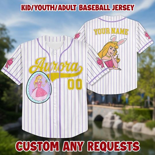Custom Name Princess Baseball Kid Adult Jersey, Easter Gift