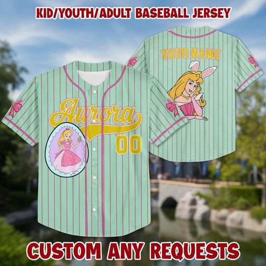 Custom Name Princess Baseball Kid Adult Jersey, Easter Gift