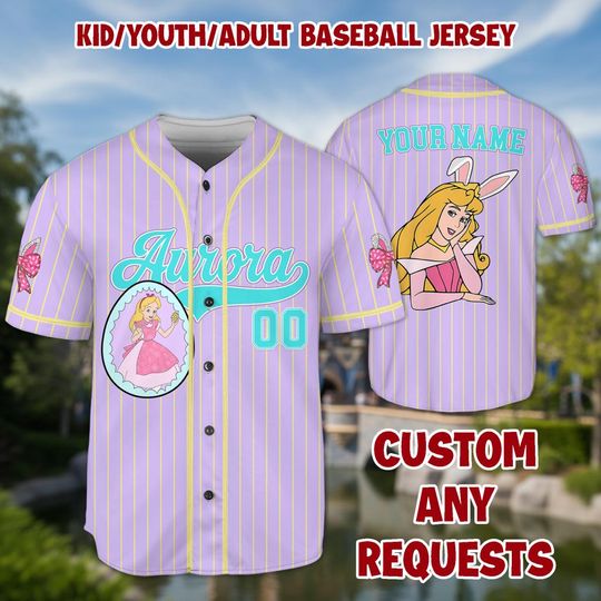 Custom Name Princess Baseball Kid Adult Jersey, Easter Gift