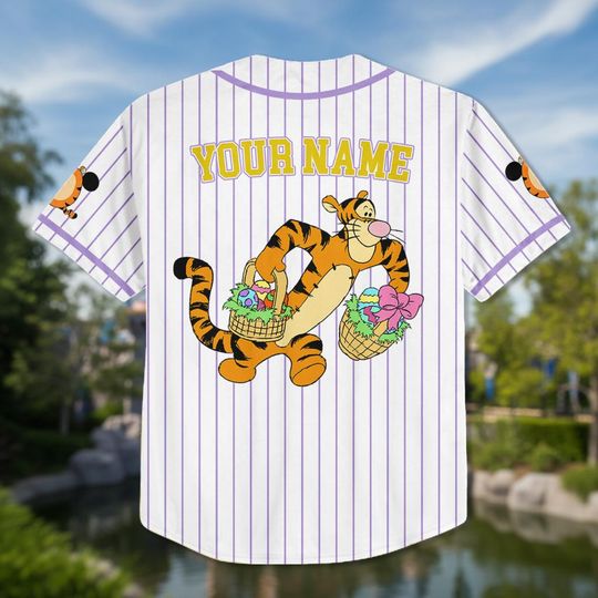 Personalized Tigger Baseball Kid Adult Jersey, Winnie the Pooh  Shirt, Easter Gift