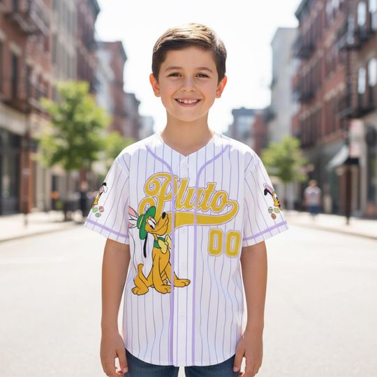 Personalized Pluto Baseball Kid Adult Jersey, Mouse and Friends Shirt, Easter Gift